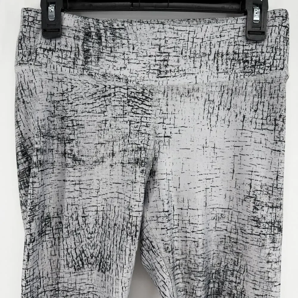 ALO Yoga Tech Lift Airbrush Full-Length Performance Leggings In Crackle Gray LG